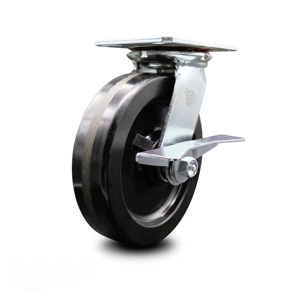8 Inch Heavy Duty Phenolic Caster with Roller Bearing and Brake